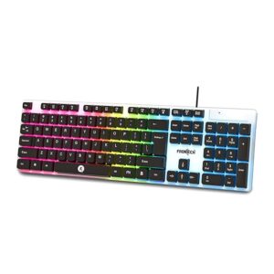 FRONTECH Wired Gaming Keyboard with 104 Keys | Rainbow Backlight Effect |